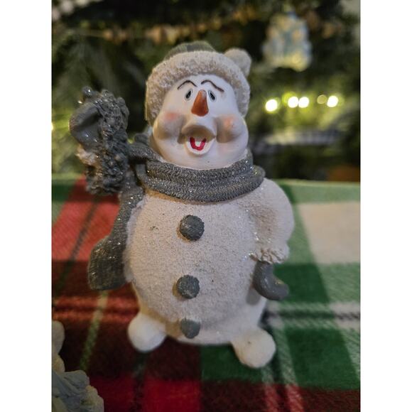 Vintage Encore Snow Buddies Figures Lot of 3 Snowmen Christmas Decorations - Picture 3 of 5